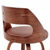 Armen Living Julius Brown Faux Leather and Walnut Wood Bar Stool 