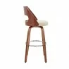 Armen Living Julius Cream Faux Leather and Walnut Wood Bar Stool Side - Armen Living Julius Cream Faux Leather and Walnut Wood Bar Stool Side