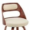 Armen Living Julius Cream Faux Leather and Walnut Wood Bar Stool Half Front - Armen Living Julius Cream Faux Leather and Walnut Wood Bar Stool Half Front