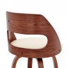 Armen Living Julius Cream Faux Leather and Walnut Wood Bar Stool