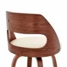 Armen Living Julius Cream Faux Leather and Walnut Wood Bar Stool - Armen Living Julius Cream Faux Leather and Walnut Wood Bar Stool