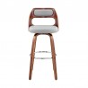 Armen Living Julius Gray Faux Leather and Walnut Wood Bar Stool Front