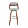 Armen Living Julius Gray Faux Leather and Walnut Wood Bar Stool Front - Armen Living Julius Gray Faux Leather and Walnut Wood Bar Stool Front