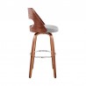 Armen Living Julius Gray Faux Leather and Walnut Wood Bar Stool Side