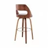 Armen Living Julius Gray Faux Leather and Walnut Wood Bar Stool Back - Armen Living Julius Gray Faux Leather and Walnut Wood Bar Stool Back