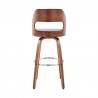 Armen Living Julius Gray Faux Leather and Walnut Wood Bar Stool Back