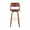 Armen Living Julius Gray Faux Leather and Walnut Wood Bar Stool Back - Armen Living Julius Gray Faux Leather and Walnut Wood Bar Stool Back