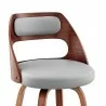 Armen Living Julius Gray Faux Leather and Walnut Wood Bar Stool Front Half - Armen Living Julius Gray Faux Leather and Walnut Wood Bar Stool Front Half