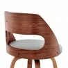 Armen Living Julius Gray Faux Leather and Walnut Wood Bar Stool Back Half - Armen Living Julius Gray Faux Leather and Walnut Wood Bar Stool Back Half