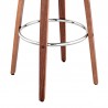 Armen Living Julius Gray Faux Leather and Walnut Wood Bar Stool Legs