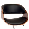 Armen Living Julian Modern Office Chair In Chrome Finish with Black Faux Leather And Walnut Veneer Back  03