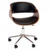 Armen Living Julian Modern Office Chair In Chrome Finish with Black Faux Leather And Walnut Veneer Back  01