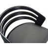 Armen Living Jayden 30" Bar Height Swivel Grey Faux Leather and Black Wood Bar Stool Top