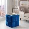 Armen Living Joy Contemporary Short Ottoman in Blue Velvet  Lifestyle