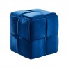 Armen Living Joy Contemporary Short Ottoman in Blue Velvet 