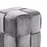 Armen Living Joy Contemporary Short Ottoman in Gray Velvet  Close View