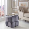Armen Living Joy Contemporary Short Ottoman in Gray Velvet  Lifestyle