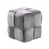 Armen Living Joy Contemporary Short Ottoman in Gray Velvet 