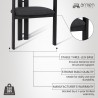 Armen Living Jazmin Contemporary Dining Chair In Black Brushed Wood Finish And Charcoal Fabric - Set of 2 06