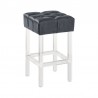  Armen Living Kara Contemporary 26" Counter Height Barstool in Gray Faux Leather with Acrylic Legs Front