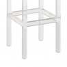 Kara Contemporary 30" Bar Height Barstool in Grey Faux Leather with Acrylic Legs - Leg Close-Up