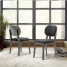 Armen Living Katelyn Midnight Open Back Dining Chair - Set of 2 In Tundra Gray