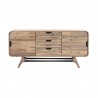 Armen Living Kendra 3 Drawer Sideboard Buffet in Gray Acacia Wood Front