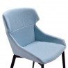 Kenna Modern Dining Chair in Matte Black Finish and Blue - Seat Close-Up