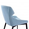 Kenna Modern Dining Chair in Matte Black Finish and Blue - Back Angle Close-Up