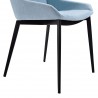 Kenna Modern Dining Chair in Matte Black Finish and Blue - Leg Close-Up