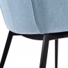 Kenna Modern Dining Chair in Matte Black Finish and Blue - Leg Close-Up