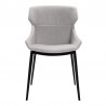 Armen Living Kenna Modern Dining Chair In Matte Black Finish and Gray Fabric - Set of 2 02