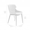 Armen Living Kenna Modern Dining Chair In Matte Black Finish and Gray Fabric - Set of 2 09