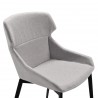 Kenna Modern Dining Chair in Matte Black Finish and Gray Fabric - Seat Close-Up
