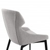Kenna Modern Dining Chair in Matte Black Finish and Gray Fabric - Back Seat