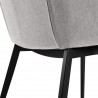 Kenna Modern Dining Chair in Matte Black Finish and Gray Fabric - Seat Back Close-Up