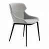 Armen Living Kenna Modern Dining Chair In Matte Black Finish and Gray Fabric - Set of 2 01 - Armen Living Kenna Modern Dining Chair In Matte Black Finish and Gray Fabric - Set of 2 01