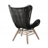 Armen Living King Indoor Outdoor Lounge Chair In Dark Eucalyptus Wood With Truffle Rope and Grey Cushion- Front VIew