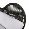 Armen Living King Indoor Outdoor Lounge Chair In Dark Eucalyptus Wood With Truffle Rope and Grey Cushion- Arm View
