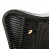 Armen Living King Indoor Outdoor Lounge Chair In Dark Eucalyptus Wood With Truffle Rope and Grey Cushion- Back Top View