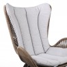Armen Living King Indoor Outdoor Lounge Chair In Light Eucalyptus Wood With Truffle Rope and Grey Cushion- Half View