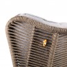 Armen Living King Indoor Outdoor Lounge Chair In Light Eucalyptus Wood With Truffle Rope and Grey Cushion- Back Close VIew