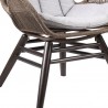 Armen Living King Indoor Outdoor Lounge Chair In Light Eucalyptus Wood With Truffle Rope and Grey Cushion- Bottom