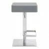 Armen Living Kaylee Adjustable Height Swivel Grey Faux Leather and Brushed Stainless Steel Backless Bar Stool Side - Armen Living Kaylee Adjustable Height Swivel Grey Faux Leather and Brushed Stainless Steel Backless Bar Stool Side