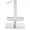 Armen Living Kaylee Adjustable Height Swivel Grey Faux Leather and Brushed Stainless Steel Backless Bar Stool Bottom