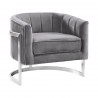 Kamila Contemporary Accent Chair - Grey - Angled