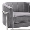 Kamila Contemporary Accent Chair - Grey - Seat Arm Close-Up