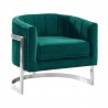 Kamila Contemporary Accent Chair - Green - Angled
