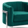 Kamila Contemporary Accent Chair - Green - Seat Arm Close-Up