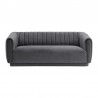 Armen Living Kinsley Dark Gray Modern Velvet Sofa Front